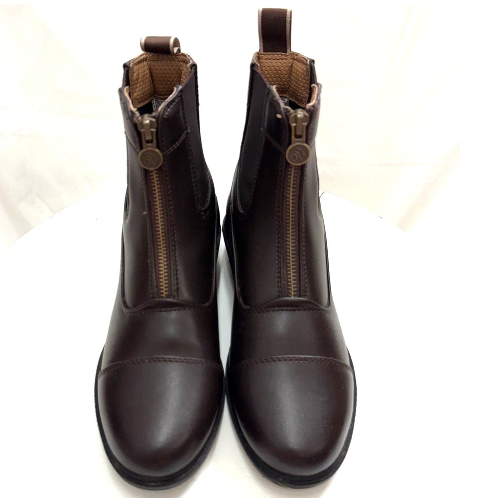 Ovation Paddock Boots Women Size 6 Brown Equestrian Riding Front Zip Ankle Boots